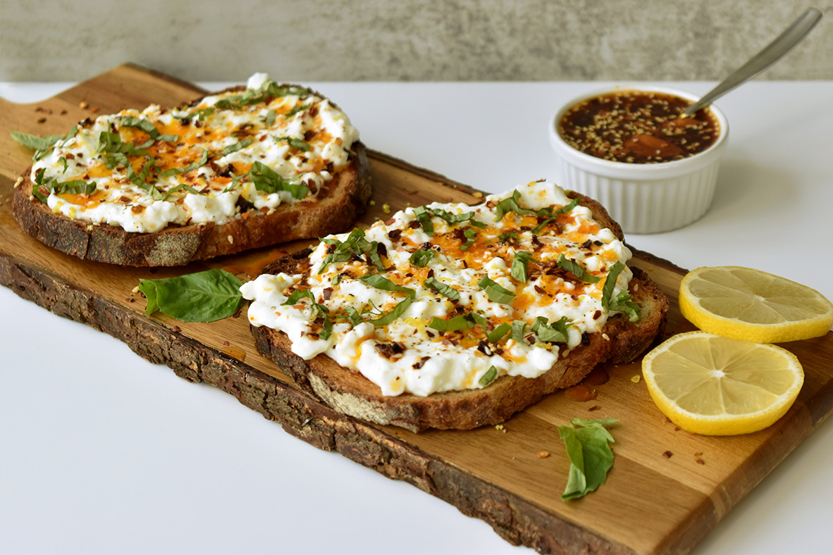 Lemon Chili Cottage Cheese Toast | Canadian Goodness