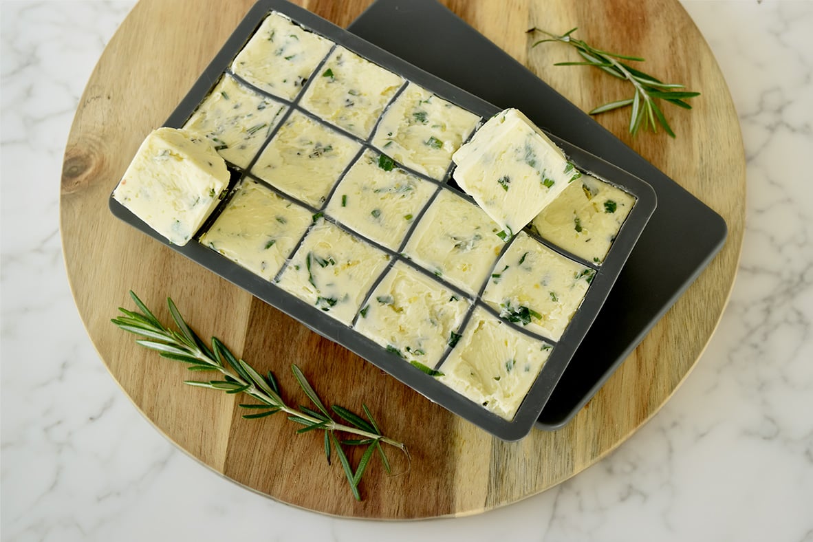 Herb freezer tray butter!!  Pampered chef recipes, Homemade