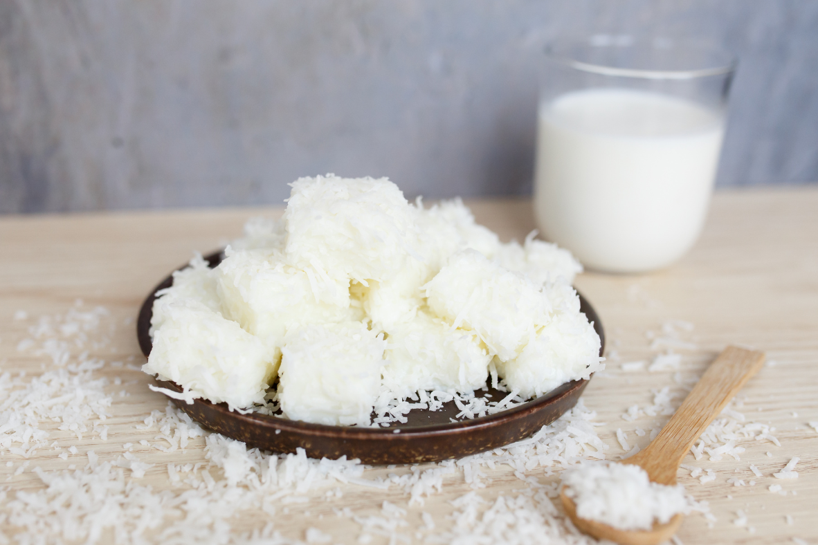 Milk Pudding with Shredded Coconut | Canadian Goodness