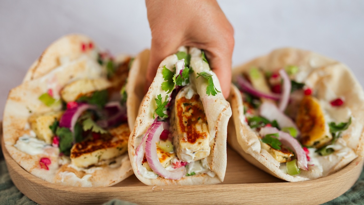 Hot Honey Halloumi Flatbread Wrap | Canadian Goodness