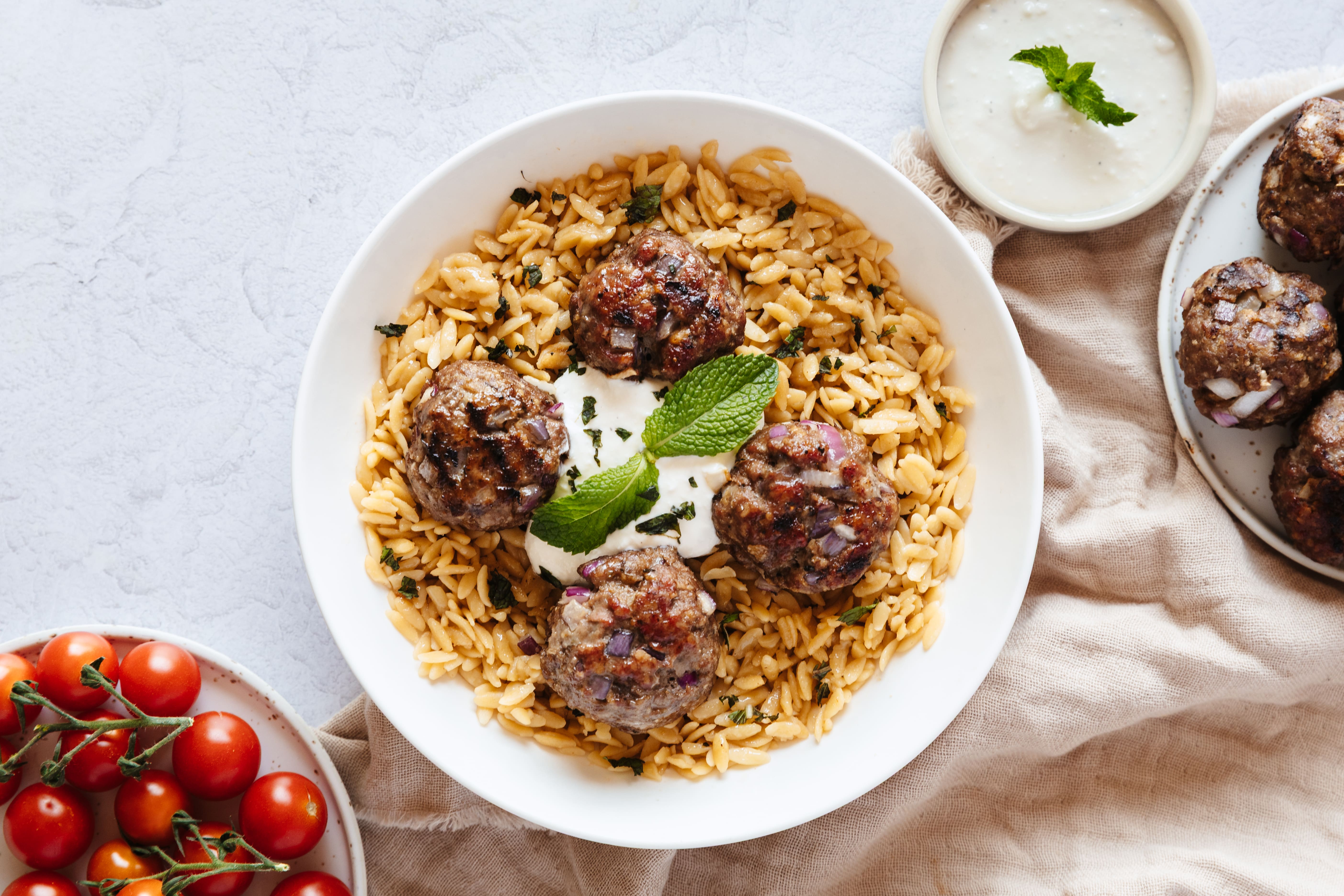 Beef Meatballs with whipped Feta sauce | Canadian Goodness