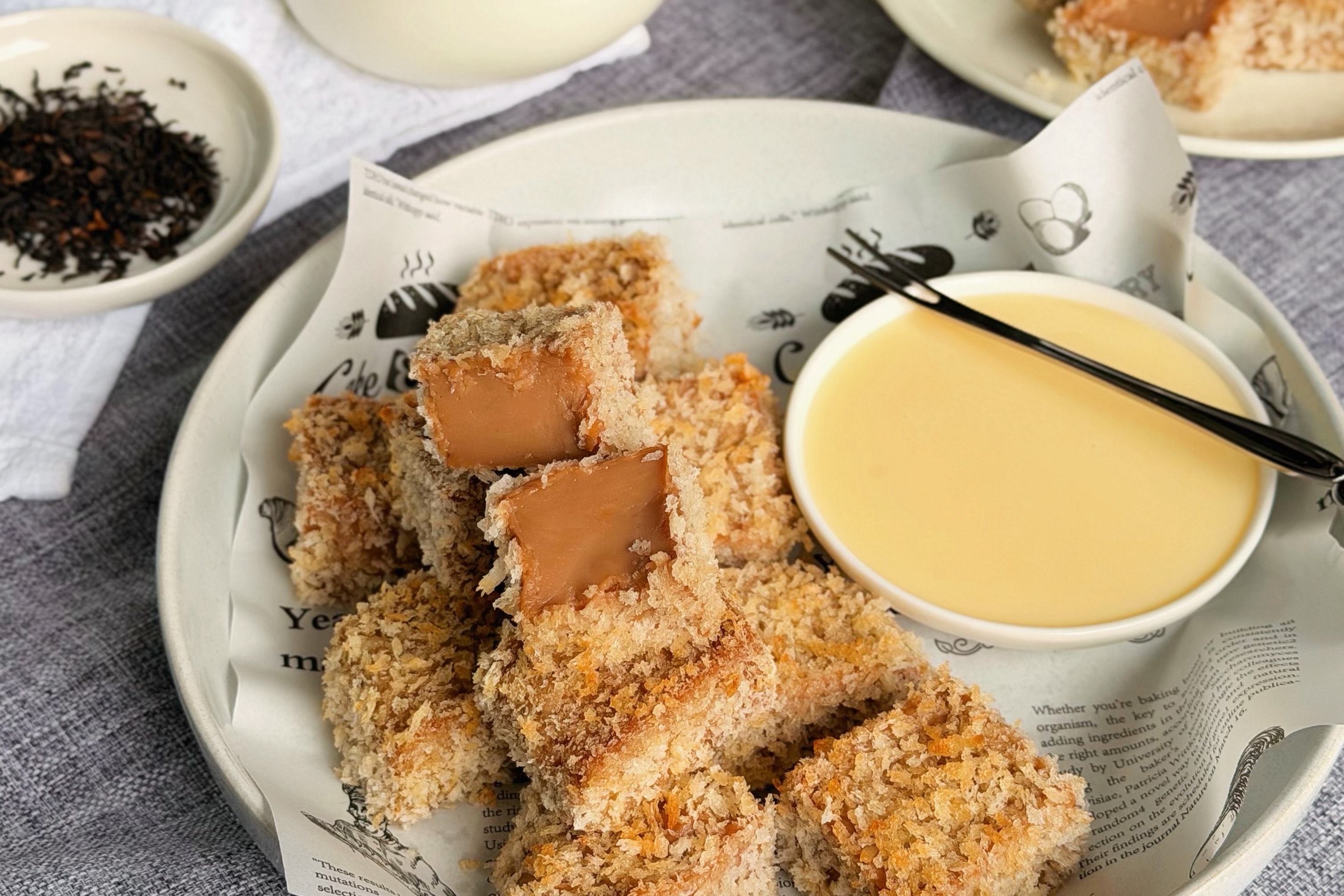 Fried Milk - Milk Tea Version (Cantonese dessert) | Canadian Goodness