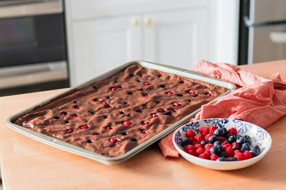 Giant Cottage Cheese, Chocolate & Berry Pancake | Canadian Goodness