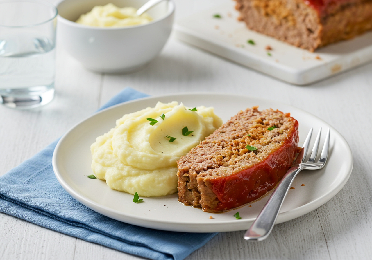 Best Meatloaf with Mashed Potatoes | Canadian Goodness