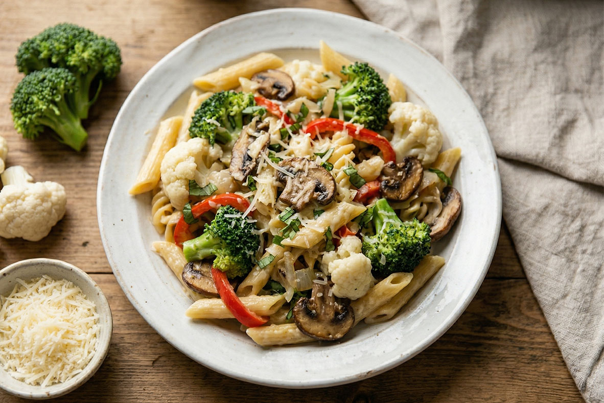 Broccoli Cauliflower Pasta Delight | Canadian Goodness