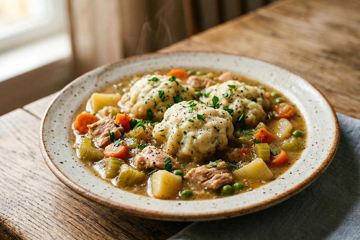Chicken Stew with Grandma's Dumplings | Canadian Goodness