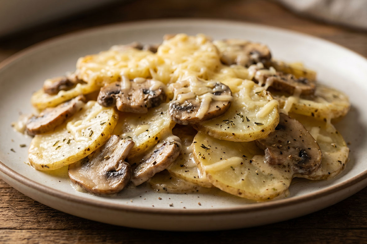 Scalloped Potatoes with Mushrooms | Canadian Goodness