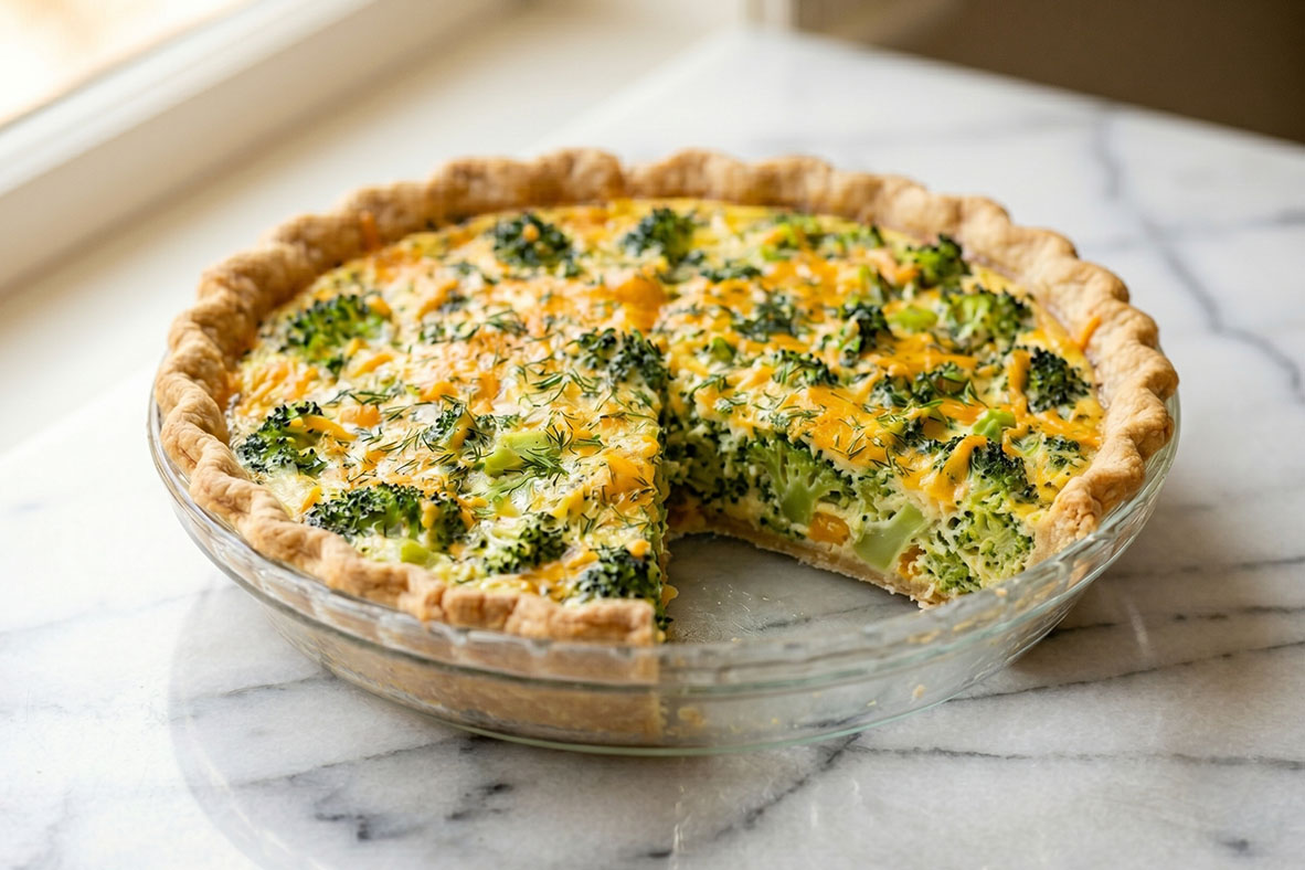 Cheddar and Broccoli Quiche | Canadian Goodness