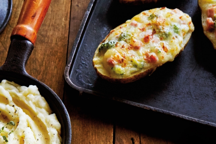 All-dressed Cheddar-stuffed potatoes | Canadian Goodness