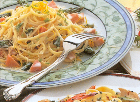 Asparagus & Smoked Ham Linguine | Canadian Goodness