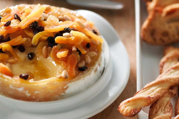 Baked Canadian Camembert with Pine Nuts and Apricots | Canadian Goodness