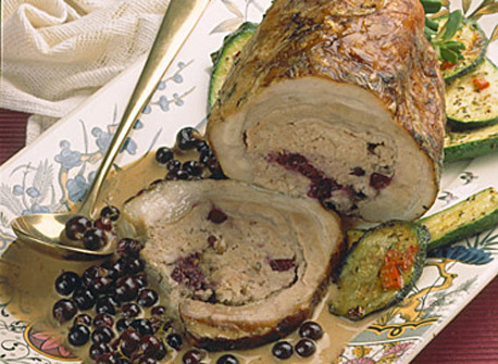 Blueberry-Stuffed Pork Roast with Cream Sauce | Canadian Goodness