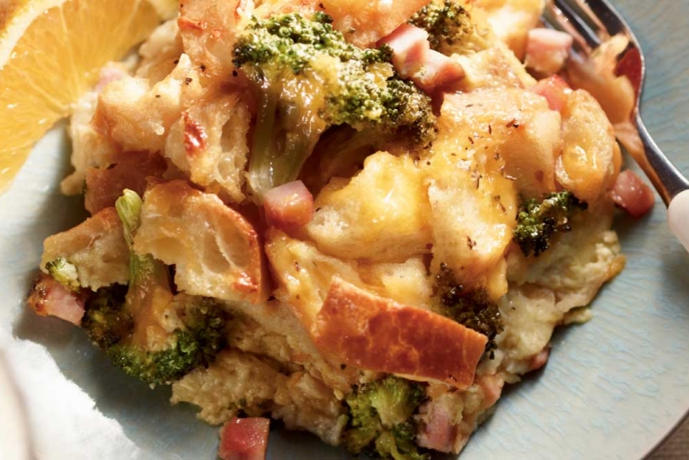 Broccoli, Ham ’n’ Cheddar Strata | Canadian Goodness