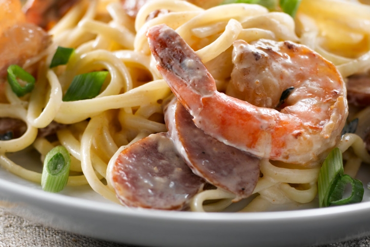 Cajun Poached Shrimp Linguine | Canadian Goodness
