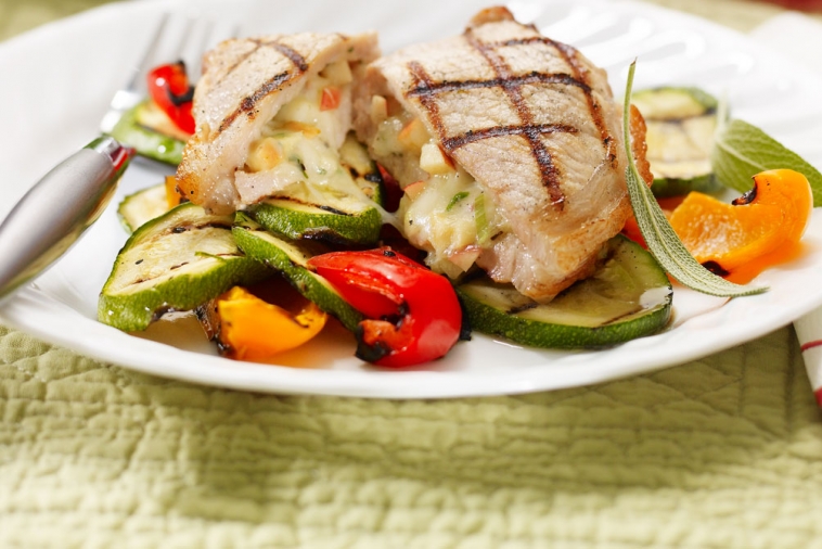 Cheddar and Apple Stuffed Pork Chops | Canadian Goodness