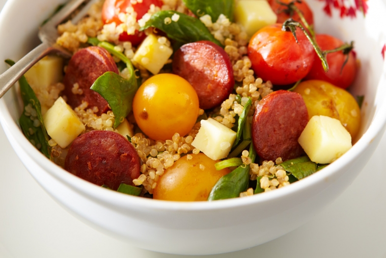 Cheddar and Grilled Cherry Tomato Salad | Canadian Goodness