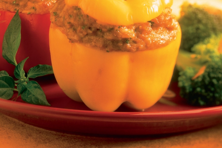 Cheddar and Pumpkin Stuffed Peppers | Canadian Goodness