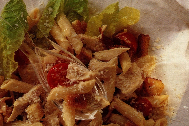 Chicken and pasta salad with caesar dressing canadian goodness