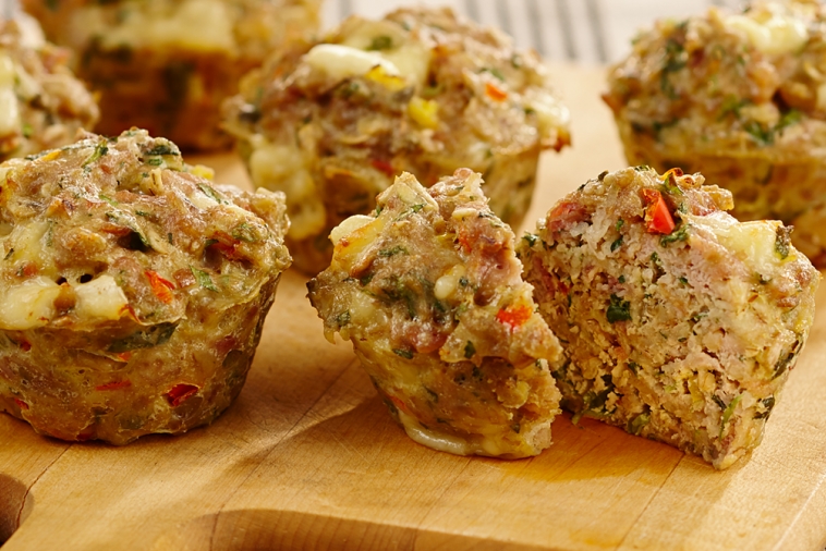 Chicken, Watercress and Gouda Mini-meatloaves | Canadian Goodness