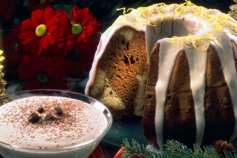 Coffee and Amaretto Marbled Cake | Canadian Goodness