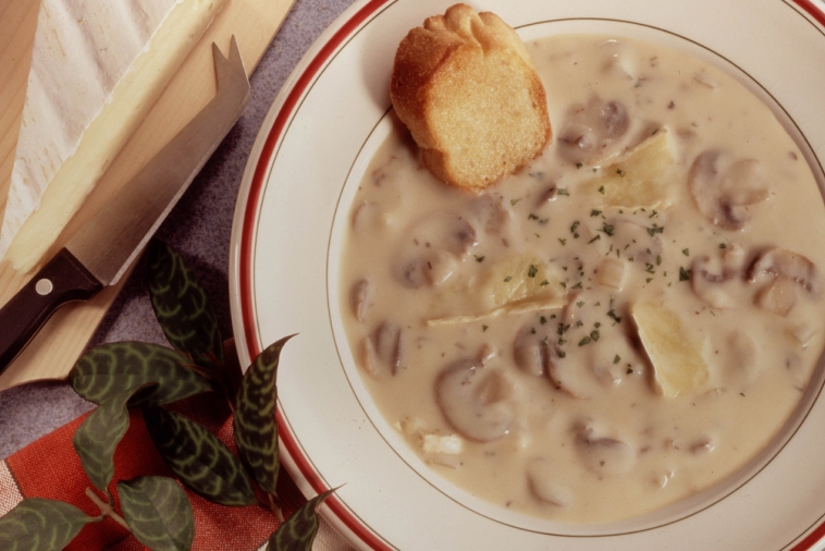 Creamy Brie and Fresh Mushroom Soup | Canadian Goodness