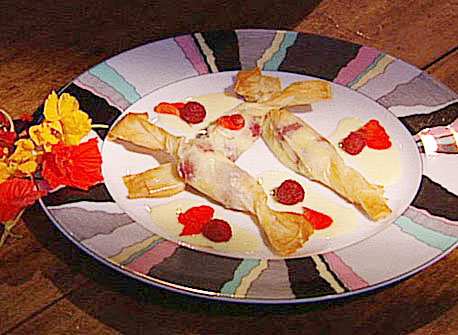 Crunchy Raspberry Pastry with Grand Marnier Sauce | Canadian Goodness