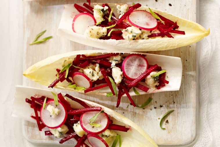 Endive Spears with Beets and Blue Cheese Canadian Goodness
