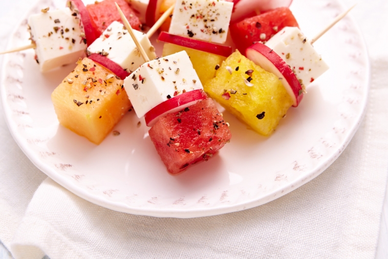 Feta & melon brochettes | Canadian Goodness