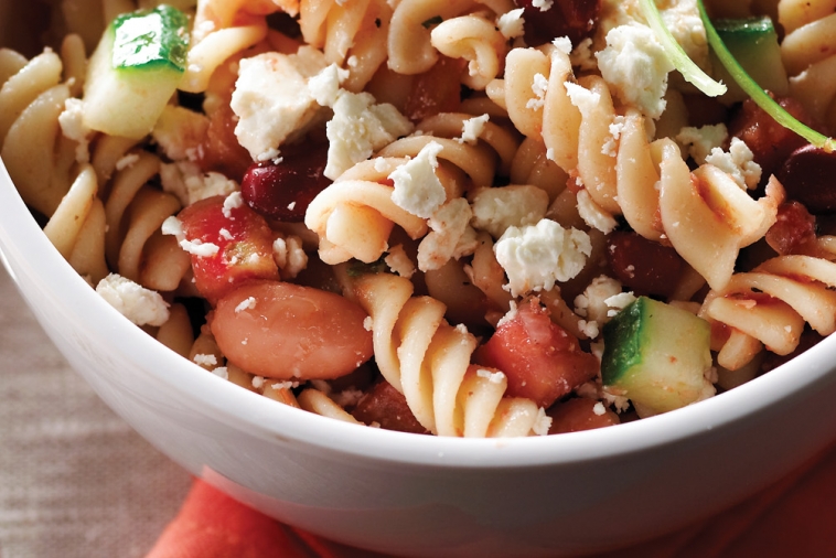 Fusilli salad with salsa and Feta | Canadian Goodness
