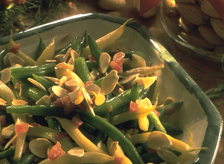 Garlic Green and Wax Beans with Toasted Almonds | Canadian Goodness