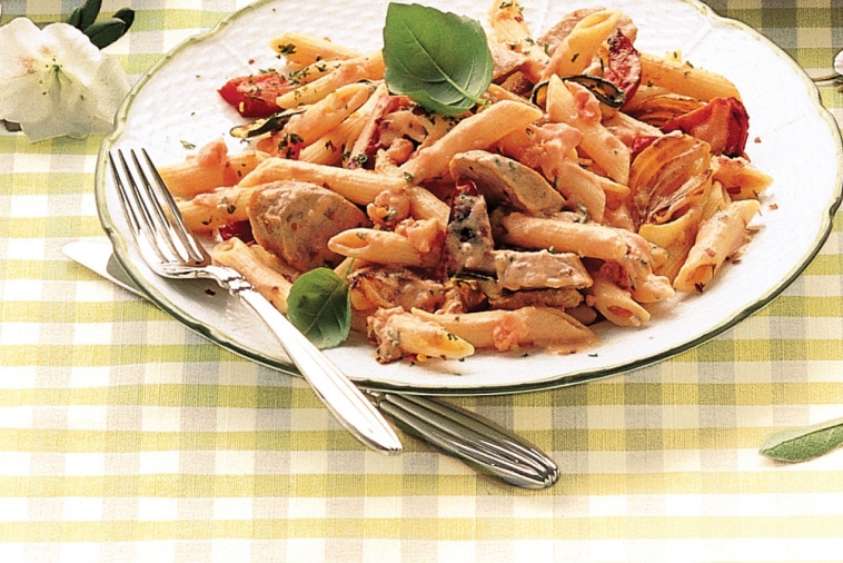 Grilled Sausage and Vegetable Penne | Canadian Goodness