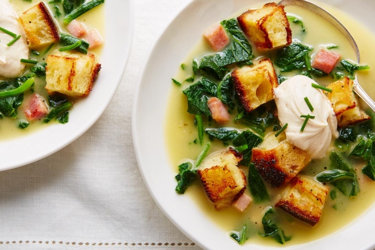 Joe Beef's Radish greens soup Canadian Goodness