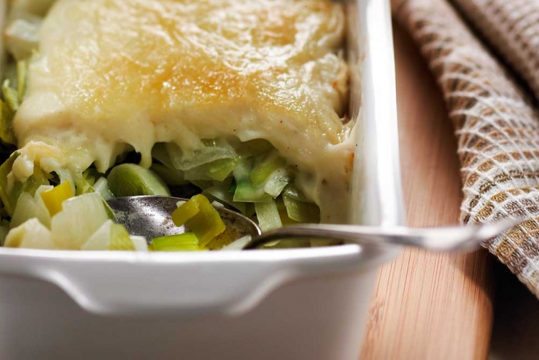 Leeks au Gratin with Canadian Swiss | Canadian Goodness