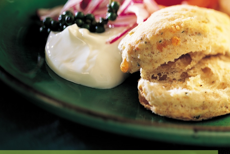 Perron Old Cheddar Scones and Smoked Salmon | Canadian Goodness