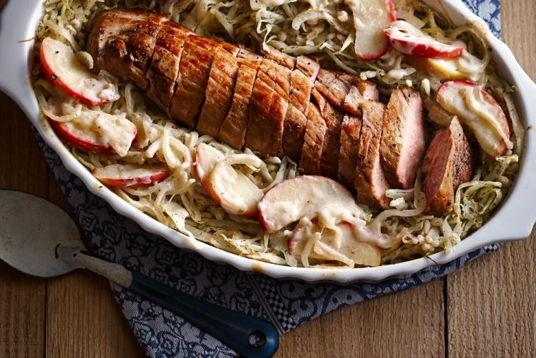 Pork, Apple and Cabbage Barley Casserole | Canadian Goodness