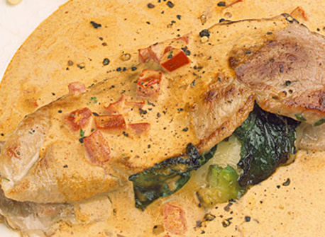 Pork Cutlets with Avocado and Spinach | Canadian Goodness