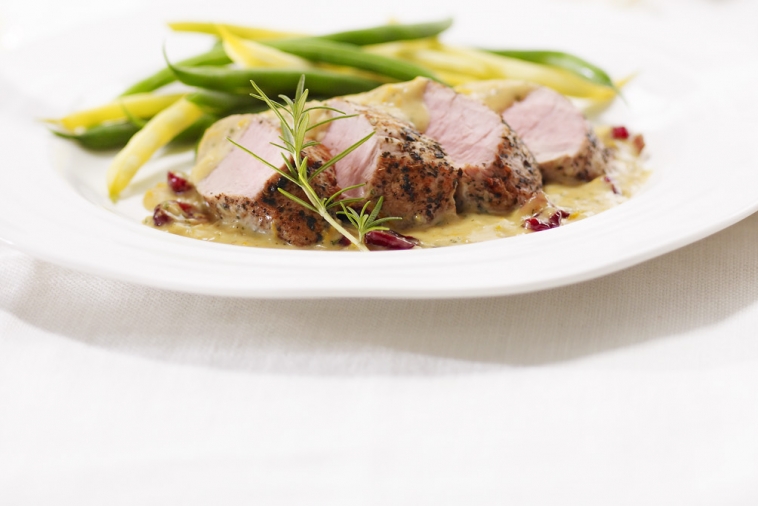 Pork Tenderloin with Spiked Gouda and Cranberries | Canadian Goodness