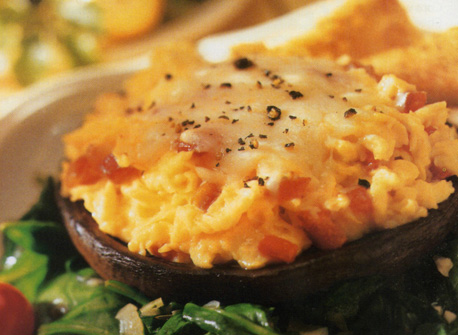 Portobello Mushroom Caps with Eggs, Cheese & Spinach | Canadian Goodness