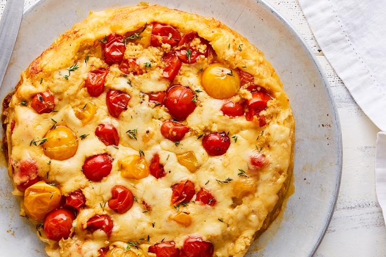 Provolone-tomato tarte Tatin | Canadian Goodness