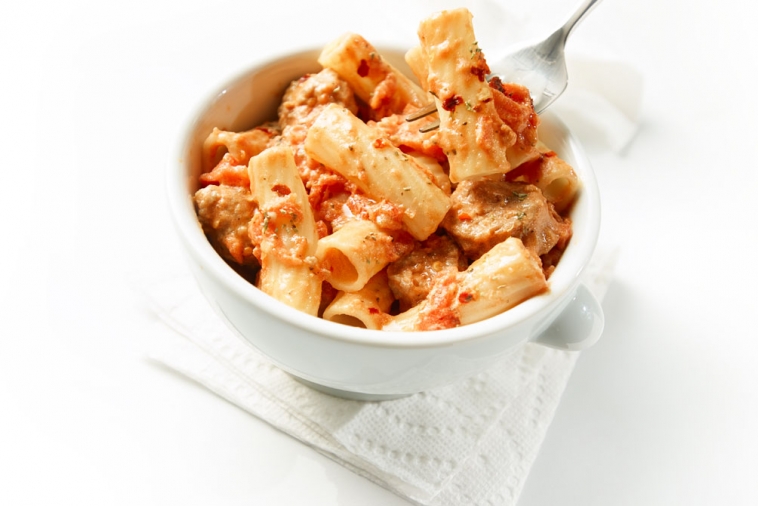 Rigatoni with Chorizo Tomato Sauce Canadian Goodness