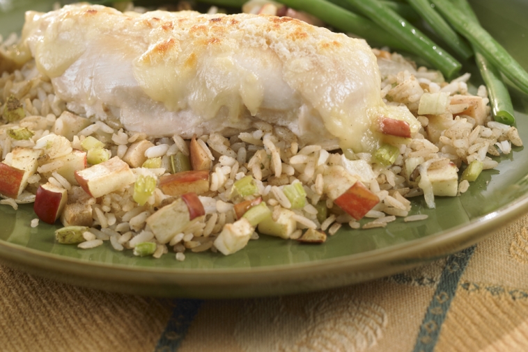 Roast Chicken & Rice Gratin with Apples | Canadian Goodness