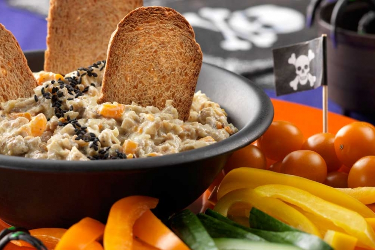 Roasted Eggplant and Pepper Dip with Black ‘Bugs’ | Canadian Goodness