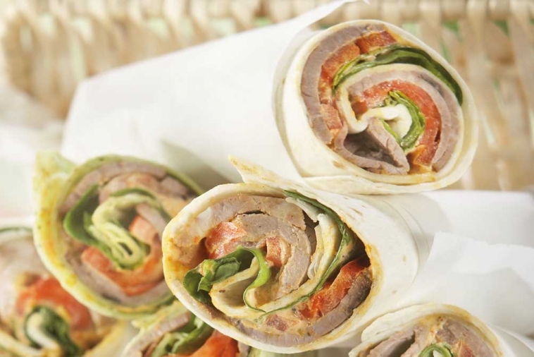 Rolled sandwiches with Cheddar Canadian Goodness