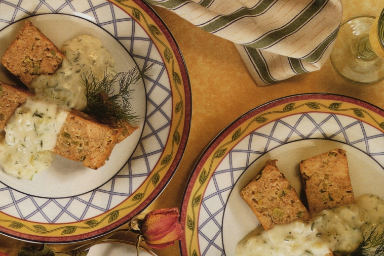 Salmon Loaf with Dilly Cucumber Sauce Canadian Goodness