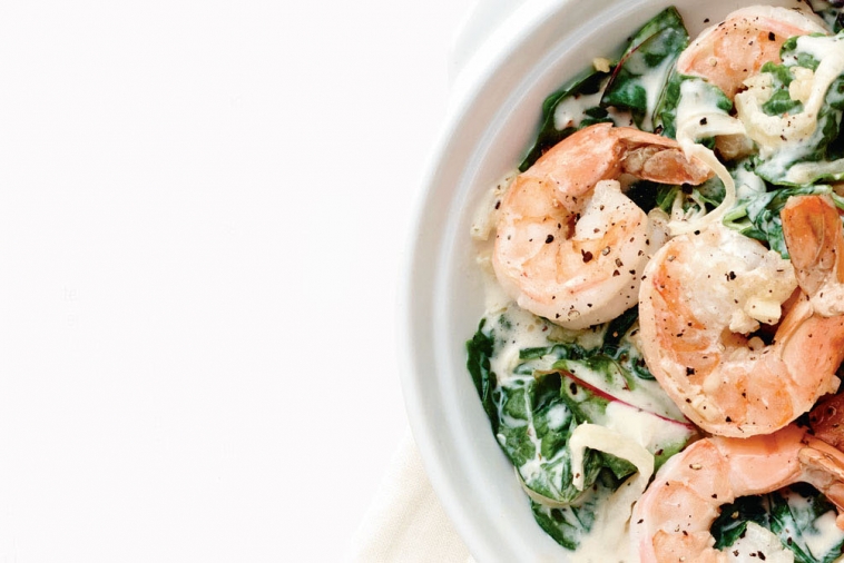 Shrimp and Hearty Greens Sauté | Canadian Goodness
