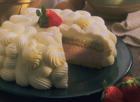 Strawberry Rhubarb Mousse Cake | Canadian Goodness