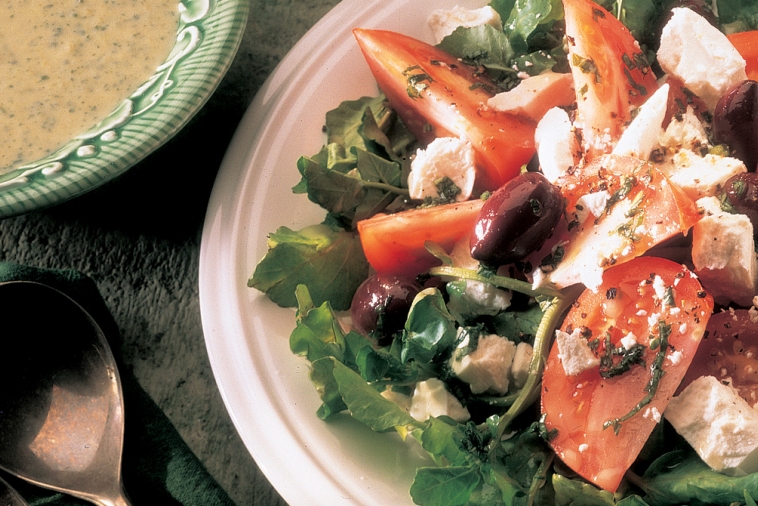 Tomato and Feta Cheese Salad with Basil | Canadian Goodness