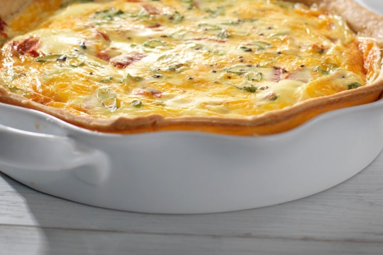 Turkey, Red Pepper and Cheddar Quiche | Canadian Goodness