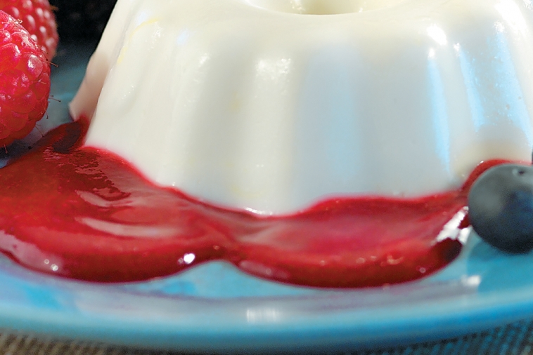Yogurt Panna Cotta with Raspberry Coulis | Canadian Goodness