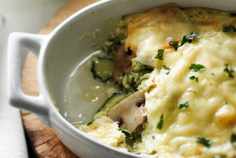 Zucchini and Mushroom Cake with Old Cheddar and Basil | Canadian Goodness